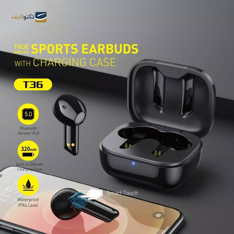 هندزفری بلوتوثی اوی مدل T36 - Awei T36 Bluetooth Earbuds