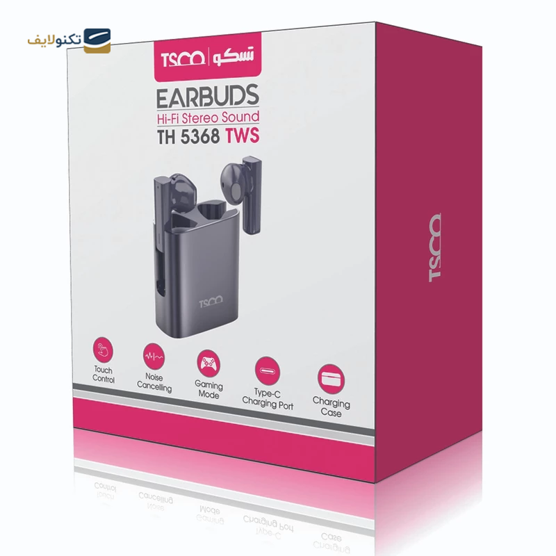 هندزفری بلوتوثی تسکو مدل TH 5368 TWS - Tsco TH 5368 TWS Bluetooth Earbuds