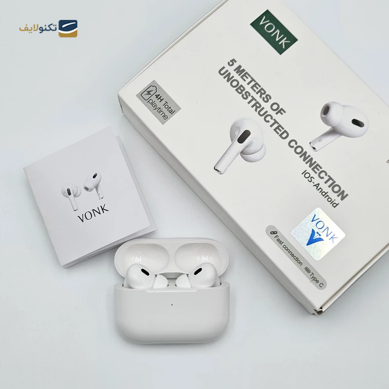 هندزفری بلوتوثی وونک مدل AirPods Pro 2nd به همراه کاور کیس - Vonk AirPods Pro 2nd Bluetooth Earbuds