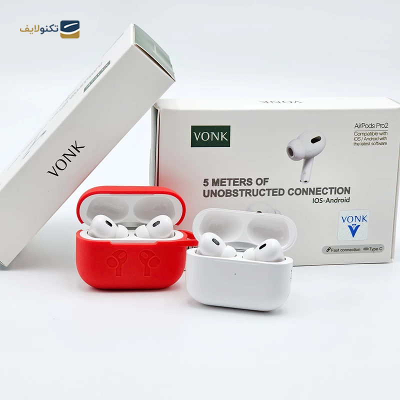 هندزفری بلوتوثی وونک مدل AirPods Pro 2nd به همراه کاور کیس - Vonk AirPods Pro 2nd Bluetooth Earbuds