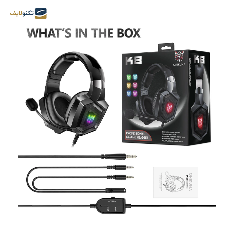 هدفون گیمینگ اونیکوما مدل K۸ - Onikuma K۸ Gaming Headphone