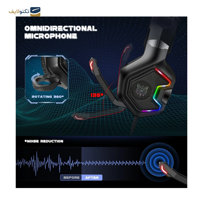 هدفون گیمینگ اونیکوما مدل K10 Pro - Onikuma K10 Pro Gaming Headphone