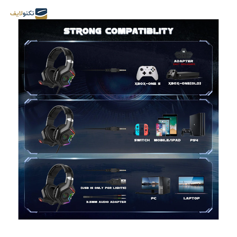 هدفون گیمینگ اونیکوما مدل K10 Pro - Onikuma K10 Pro Gaming Headphone