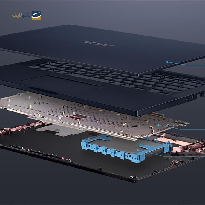 لپ تاپ 14 اینچ ایسوس مدل Exportbook P2458FB  - asus EXPERTBOOK P2458FB Core i5 10210U 12GB 1TB 256GB SSD 2GB MX 130 finger print Full HD Laptop