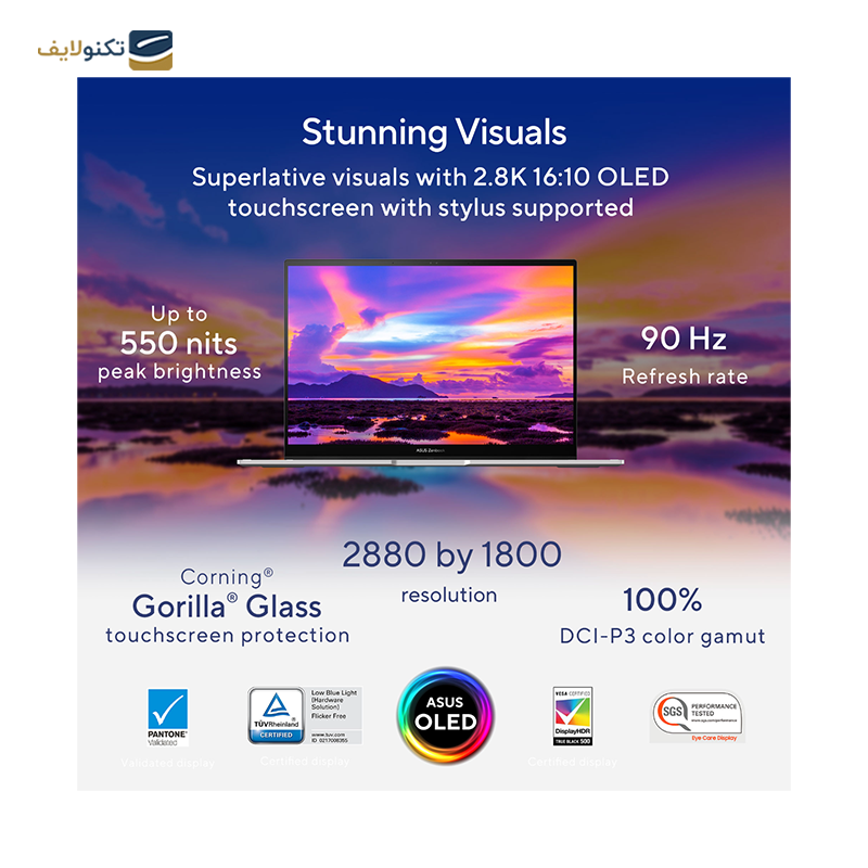 لپ تاپ ایسوس 14 اینچی مدل Zenbook 14 Flip OLED UP3404VA i7 1360P 16GB 1TB - Asus Zenbook 14 Flip OLED UP3404VA i7 1360P 16GB RAM 1TB SSD