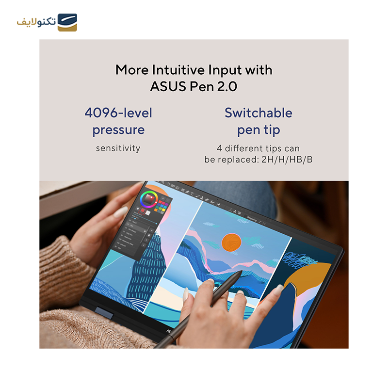 لپ تاپ ایسوس 14 اینچی مدل Zenbook 14 Flip OLED UP3404VA i7 1360P 16GB 1TB - Asus Zenbook 14 Flip OLED UP3404VA i7 1360P 16GB RAM 1TB SSD
