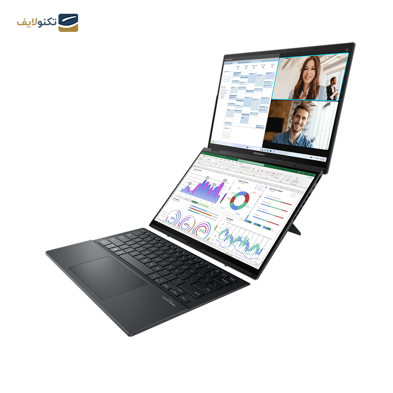 لپ تاپ ایسوس 14 اینچی مدل Zenbook Duo UX8406MA Ultra 9 185H 32GB 1TB - Asus Zenbook Duo UX8406MA Ultra 9 185H 32GB RAM 1TB SSD Arc