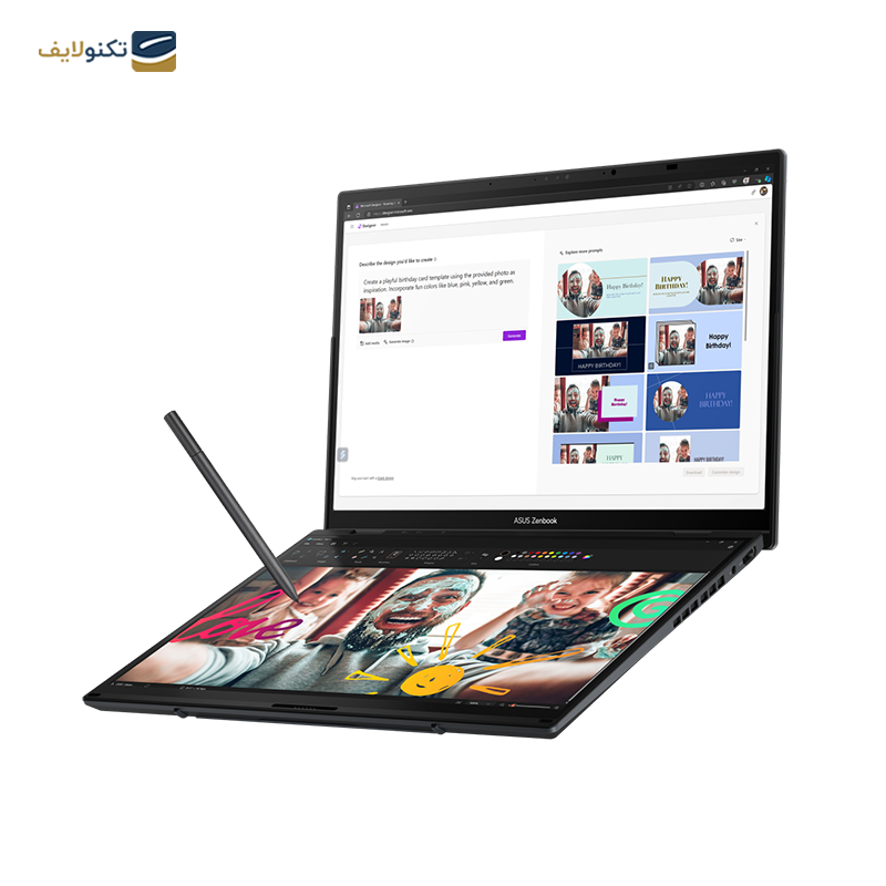 لپ تاپ ایسوس 14 اینچی مدل Zenbook Duo UX8406MA Ultra 9 185H 32GB 1TB - Asus Zenbook Duo UX8406MA Ultra 9 185H 32GB RAM 1TB SSD Arc