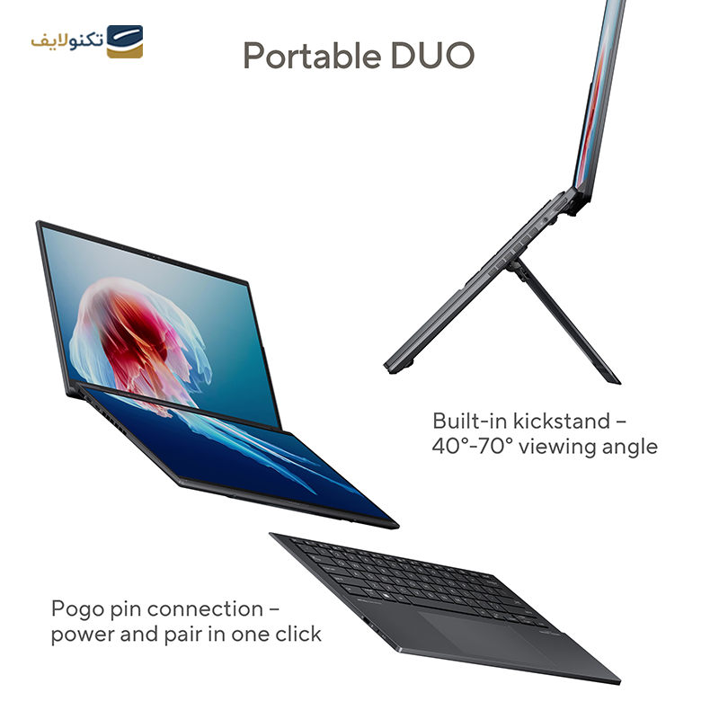 لپ تاپ ایسوس 14 اینچی مدل Zenbook Duo UX8406MA Ultra 9 185H 32GB 1TB - Asus Zenbook Duo UX8406MA Ultra 9 185H 32GB RAM 1TB SSD Arc