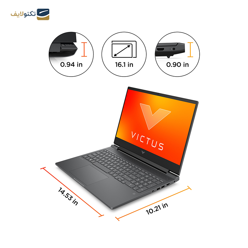 لپ تاپ اچ پی 16.1 اینچی مدل Victus 16 i7 13700H 64GB 1TB RTX4050 - HP Victus 16 R0050nia i7 13700H 64GB RAM 1TB SSD RTX4050