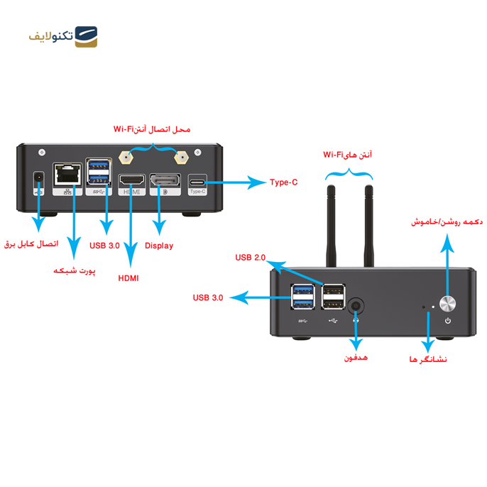 مینی کامپیوتر اینوورس مدل  IMP10 i3 - innovers Mini-PC Model IMP10