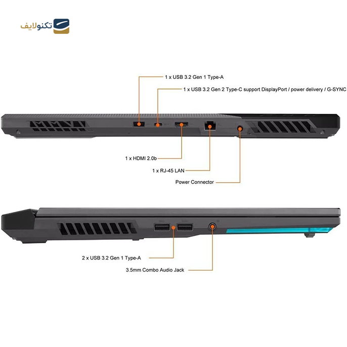 لپ تاپ 15.6 اینچی ایسوس مدل ROG STRIX G513RM - ROG STRIX G513RM-Ryzen 9 6900HX-16GB-1TB SSD-RTX3060 6GB