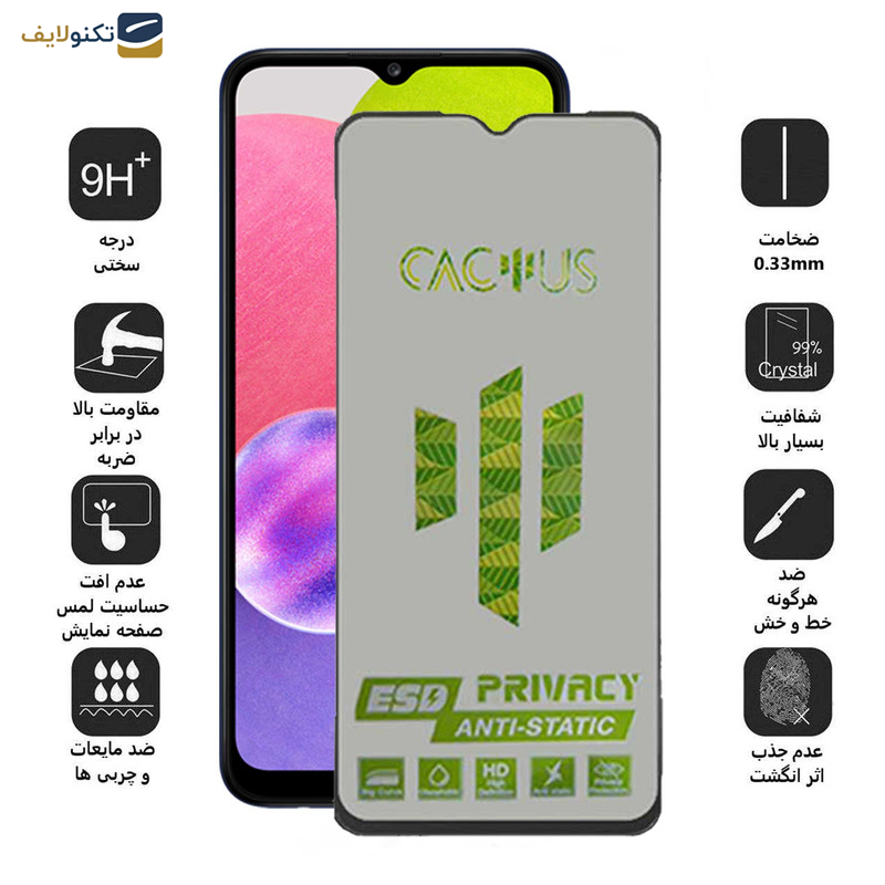 محافظ صفحه نمایش حریم شخصی اپیکوی مدل Cactus-ESD-Privacy مناسب برای گوشی موبایل سامسونگ Galaxy A03 4G - A03s - Core - A02 - A02s - Glass Screen Protector Epicoy Cactus-ESD-Privacy For Samsung Galaxy A03 4G - A03s - Core - A02 - A02s