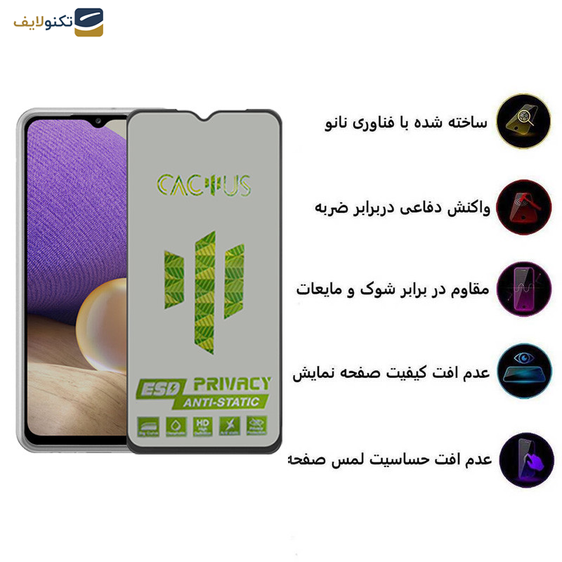 محافظ صفحه نمایش اپیکوی مدل Cactus-ESD-Privacy مناسب برای گوشی موبایل سامسونگ Galaxy A32 5G - A12 4G - M12 - M32 5G - F12 - Glass Screen Protector Epicoy Cactus-ESD-Privacy For Samsung Galaxy A32 5G-A12 4G- M12 - M32 5G-F12
