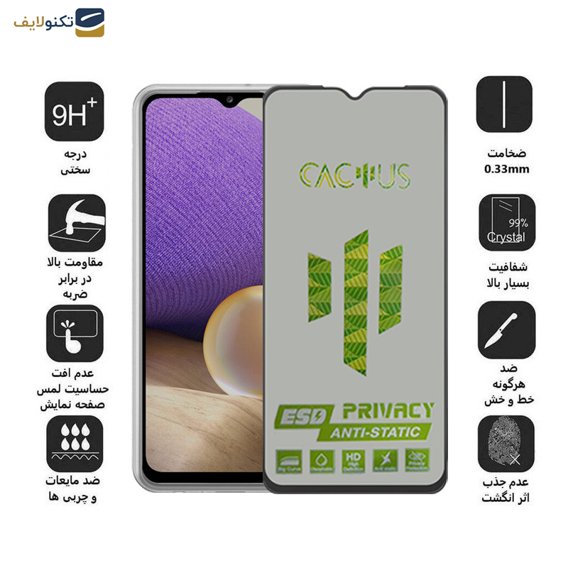 محافظ صفحه نمایش اپیکوی مدل Cactus-ESD-Privacy مناسب برای گوشی موبایل سامسونگ Galaxy A32 5G - A12 4G - M12 - M32 5G - F12 - Glass Screen Protector Epicoy Cactus-ESD-Privacy For Samsung Galaxy A32 5G-A12 4G- M12 - M32 5G-F12