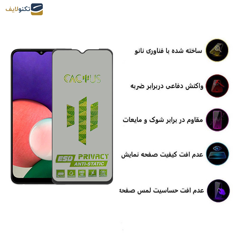 محافظ صفحه نمایش حریم شخصی اپیکوی مدل Cactus-ESD-Privacy مناسب برای گوشی موبایل سامسونگ Galaxy A22 5G - F42 5G - Glass Screen Protector Epicoy Cactus-ESD-Privacy For Samsung Galaxy A22 5G-F42 5G