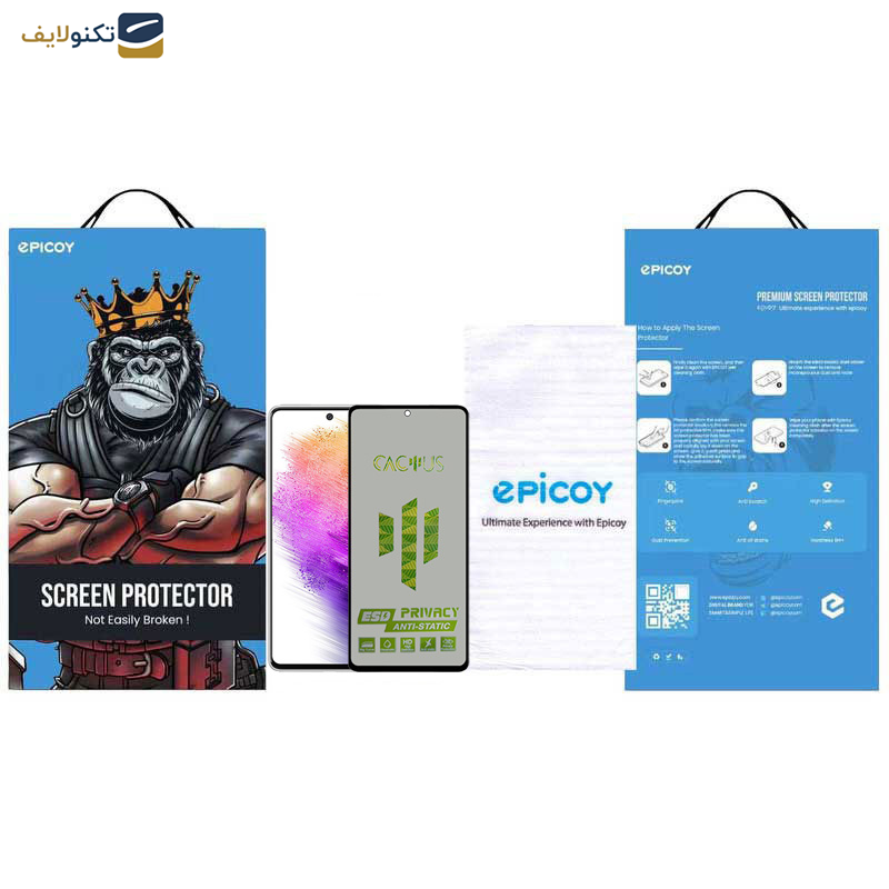 محافظ صفحه نمایش حریم شخصی اپیکوی مدل Cactus-ESD-Privacy مناسب برای گوشی موبایل سامسونگ Galaxy A73 5G - A72 4G - 5G - M54 - M53 5G - M52 -  M5 - A71 - A81 - A91 - M62 - F62-S10 Lite - Note 10 Lite - Glass Screen Protector Epicoy Cactus-ESD-Privacy For Samsung Galaxy A73 5G-A72 4G-5G -M54 -M53 5G-M52- M5-A71-A81-A91-M62-F62-S10 Lite-Note 10 Lite