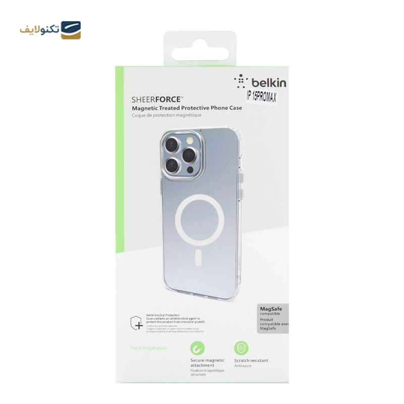کاور گوشی اپل iPhone 15 Pro Max مدل Belkin SheerForce مگ سیف دار - Belkin SheerForce Apple iPhone 15 Pro Max Mobile Phone Cover