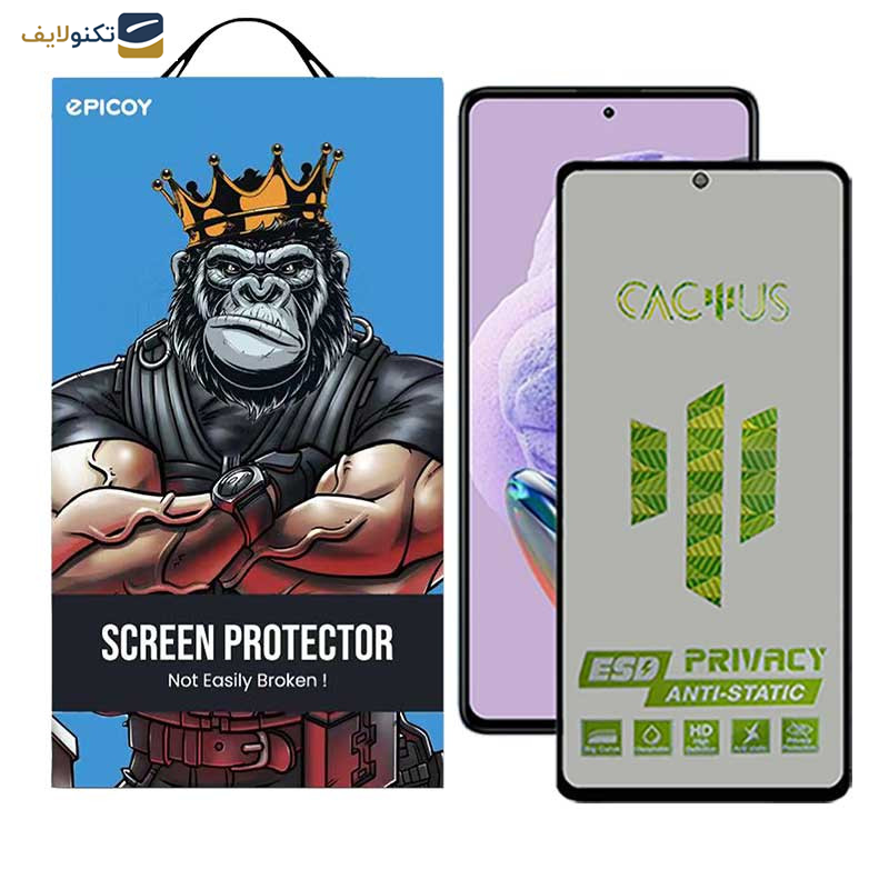 محافظ صفحه نمایش حریم شخصی اِپیکوی مدل Cactus-ESD-Privacy مناسب برای گوشی موبایل شیائومی Redmi Note 12 Pro Plus - Note 12 Turbo - Note 12 Pro - Note 12 5G - Note 12 4G -Note 12 (china) - Epicoy Cactus-Privacy Glass Screen Protector For Xioami Redmi Note 12 Pro Plus - Redmi Note 12 Turbo - Redmi Note 12 Pro - Redmi Note 12 5G - Redmi Note 12 4G - Redmi Note 12 china