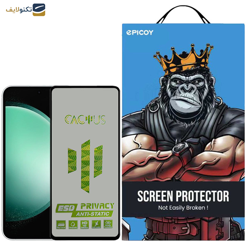 محافظ صفحه نمایش حریم شخصی اپیکوی مدل Cactus-ESD-Privacy مناسب برای گوشی موبایل سامسونگ Galaxy S23 FE - A54 - Epicoy Cactus-ESD-Privacy Glass Screen Protector For Samsung Galaxy S23 FE-A54