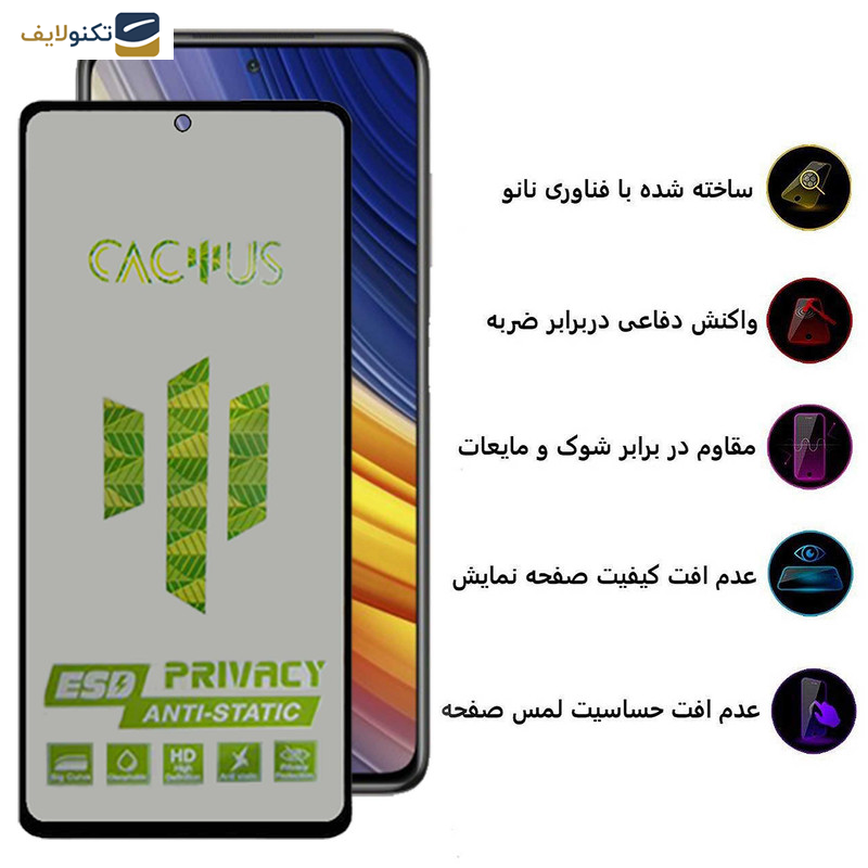 محافظ صفحه نمایش حریم شخصی اِپیکوی مدل Cactus-ESD-Privacy مناسب برای گوشی موبایل شیائومی Poco X3 - X3 NFC - X3 Pro - Epicoy Cactus-ESD-Privacy Glass Screen Protector For Xiaomi Poco X3- X3 NFC- X3 Pro