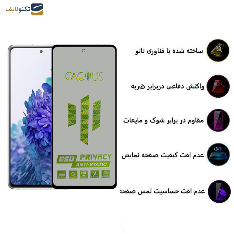 محافظ صفحه نمایش اپیکوی مدل Cactus-ESD-Privacy مناسب برای گوشی موبایل سامسونگ Galaxy A53 - A52 - A52s - A51 - S20 FE - M31s - Epicoy Cactus-ESD-Privacy Glass Screen Protector For Samsung Galaxy A53- A52- A52s- A51- S20 FE- M31s