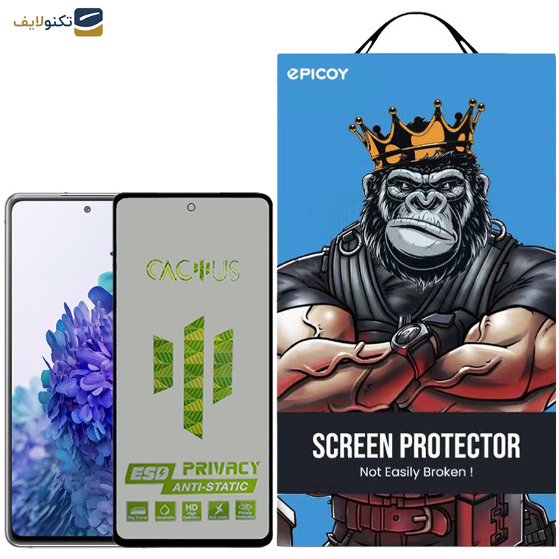 محافظ صفحه نمایش اپیکوی مدل Cactus-ESD-Privacy مناسب برای گوشی موبایل سامسونگ Galaxy A53 - A52 - A52s - A51 - S20 FE - M31s - Epicoy Cactus-ESD-Privacy Glass Screen Protector For Samsung Galaxy A53- A52- A52s- A51- S20 FE- M31s