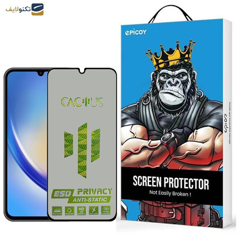 محافظ صفحه نمایش اِپیکوی مدل Cactus-ESD-Privacy مناسب برای گوشی موبایل سامسونگ Galaxy A34 5G - Epicoy Cactus-ESD-Privacy Glass Screen Protector For Samsung Galaxy A34 5G