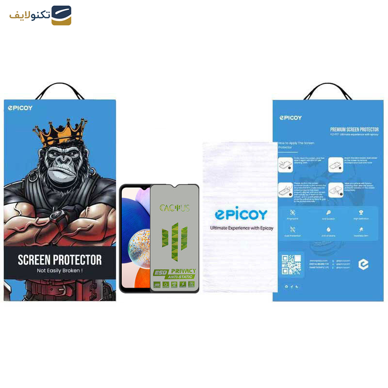 محافظ صفحه نمایش اپیکوی مدل Cactus-ESD-Privacy مناسب برای گوشی موبایل سامسونگ Galaxy A14 4G/5G - Epicoy Cactus-ESD-Privacy Glass Screen Protector For Samsung Galaxy A14 4G-5G