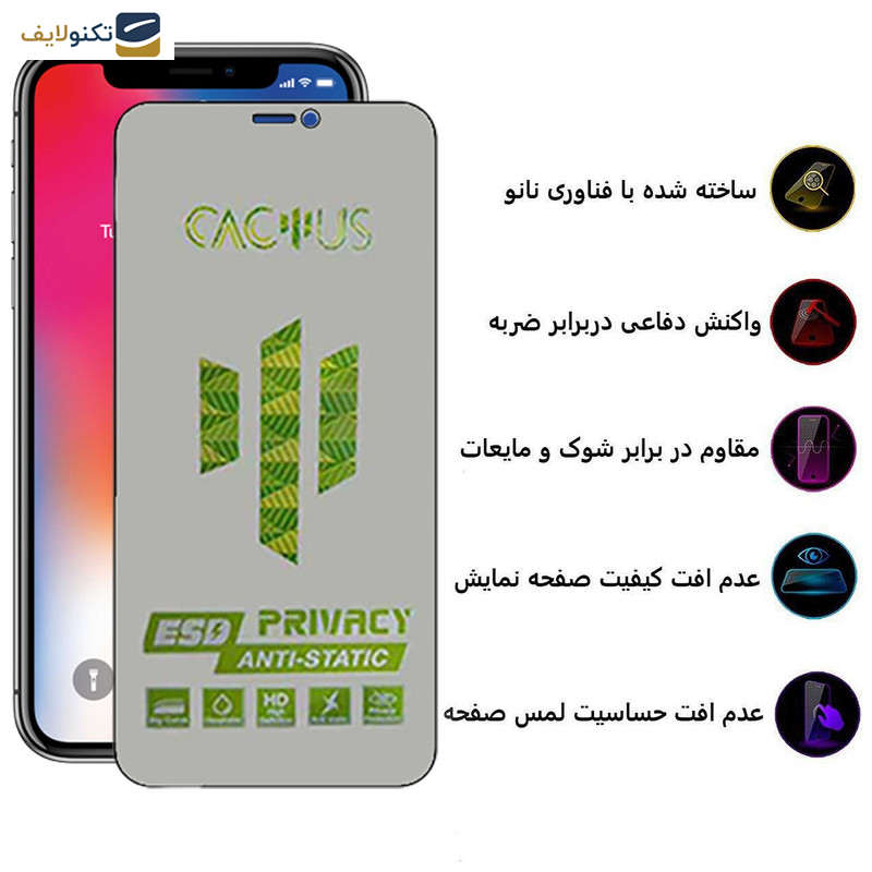 محافظ صفحه نمایش حریم شخصی اپیکوی مدل Cactus-ESD-Privacy مناسب برای گوشی موبایل اپل iPhone 11 - XR - Epicoy Cactus-ESD-Privacy Screen Protector For Apple iPhone 11 - XR