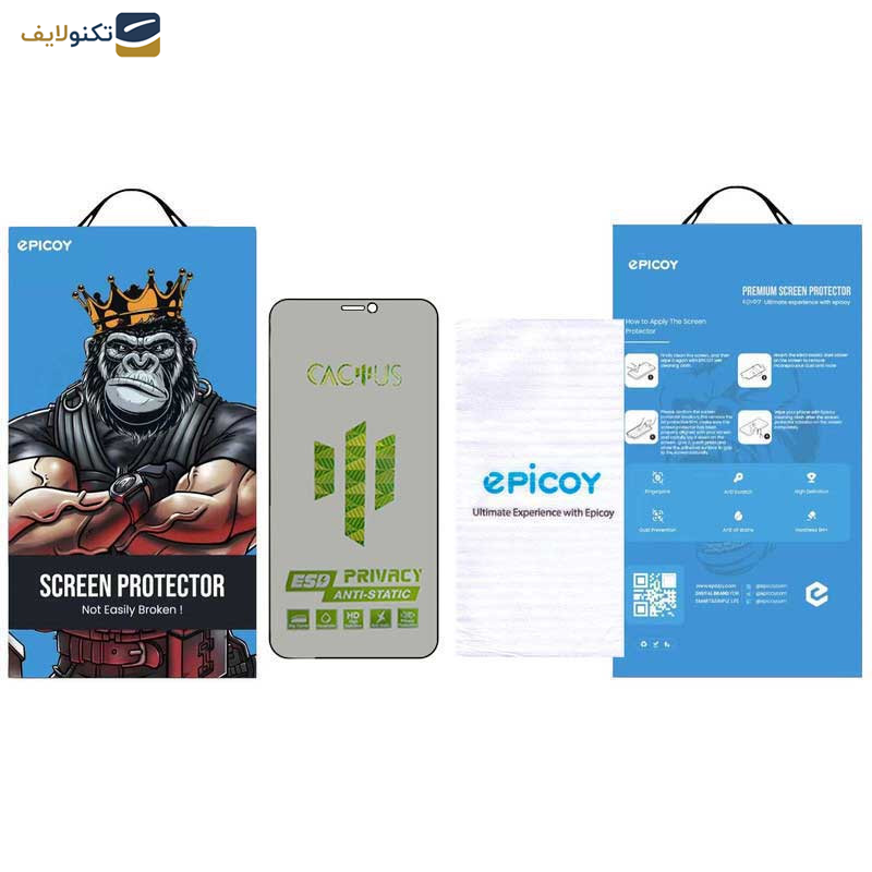 محافظ صفحه نمایش حریم شخصی اپیکوی مدل Cactus-ESD-Privacy مناسب برای گوشی موبایل اپل iPhone 11 - XR - Epicoy Cactus-ESD-Privacy Screen Protector For Apple iPhone 11 - XR