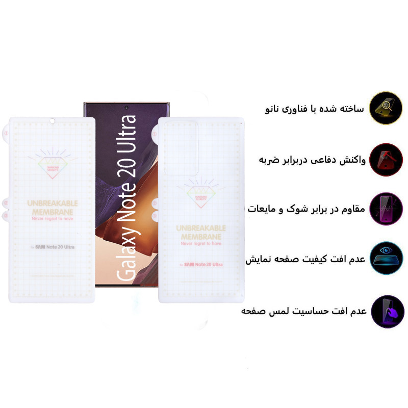 محافظ صفحه نمایش و پشت گوشی سامسونگ گلکسی نوت 20 الترا بوف مدل Hg15 - Buff Hg01 Samsung Galaxy Note 20 Ultra Back & Screen Protector