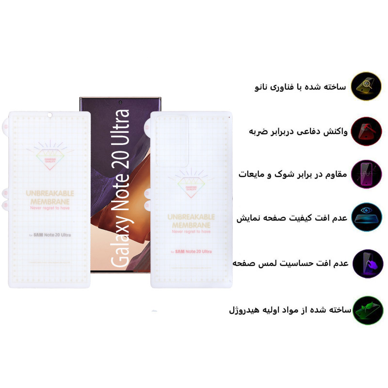 محافظ صفحه نمایش و پشت گوشی سامسونگ گلکسی نوت 20 الترا بوف مدل Hg15 - Buff Hg01 Samsung Galaxy Note 20 Ultra Back & Screen Protector