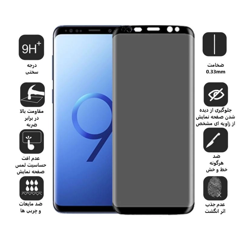 گلس گوشی سامسونگ گلکسی S9 پلاس بوف حریم شخصی مدل F33 - Buff F33 Galaxy S9 Plus Privacy Screen Protector