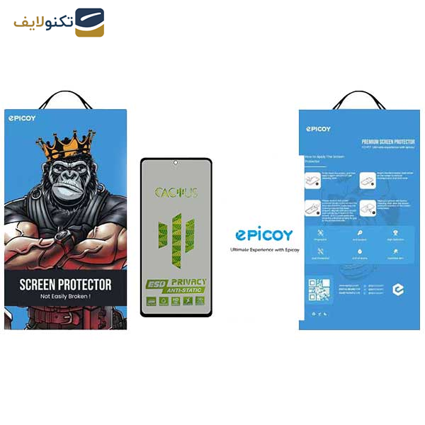 محافظ صفحه نمایش حریم شخصی اِپیکوی مدل Cactus-ESD-Privacy مناسب برای گوشی موبایل شیائومی Mi 12T Pro - Mi 12T - Mi 11T Pro - Mi 11T - Epicoy Cactus-Privacy Glass Screen Protector For Xiaomi Mi 12T Pro - Mi 12T - Mi 11T Pro - Mi 11T