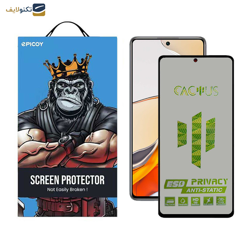 محافظ صفحه نمایش حریم شخصی اِپیکوی مدل Cactus-ESD-Privacy مناسب برای گوشی موبایل شیائومی Mi 12T Pro - Mi 12T - Mi 11T Pro - Mi 11T - Epicoy Cactus-Privacy Glass Screen Protector For Xiaomi Mi 12T Pro - Mi 12T - Mi 11T Pro - Mi 11T