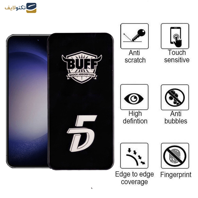 محافظ صفحه نمایش 5D بوف مدل F33-G مناسب برای گوشی موبایل سامسونگ Galaxy S23 FE-A54 - Buff 5D F33-G Glass Screen Protector For Samsung Galaxy S23 FE-A54