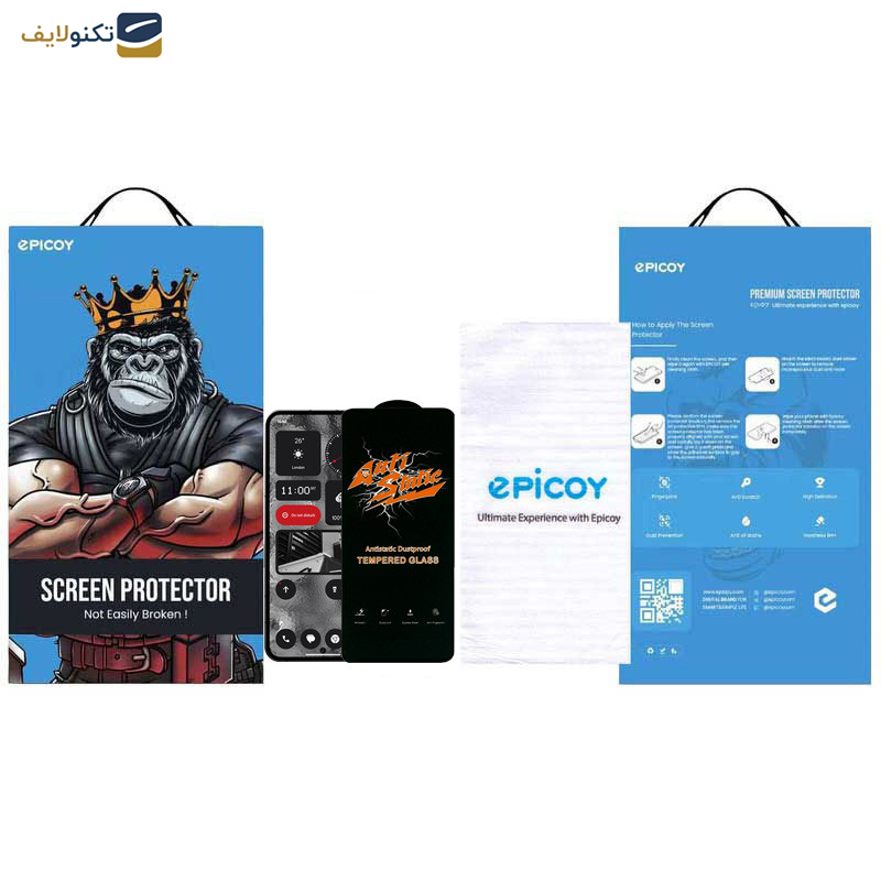 محافظ صفحه نمایش اپیکوی مدل Antistatic Dustproof مناسب برای گوشی موبایل ناتینگ Nothing Phone 2 - Epicoy Antistatic Dustproof Glass Screen Protector For Nothing Phone 2