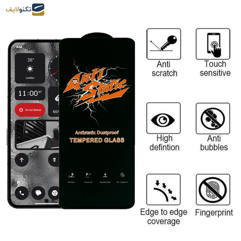 محافظ صفحه نمایش اپیکوی مدل Antistatic Dustproof مناسب برای گوشی موبایل ناتینگ Nothing Phone 2 - Epicoy Antistatic Dustproof Glass Screen Protector For Nothing Phone 2