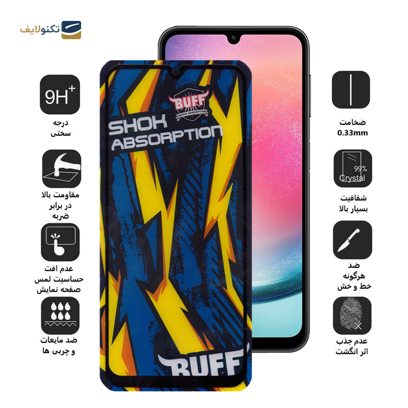 گلس گوشی سامسونگ Galaxy A24 4G بوف مدل Shock-Shock - Buff Shock-Shock Screen Protector for Samsung Galaxy A24 4G