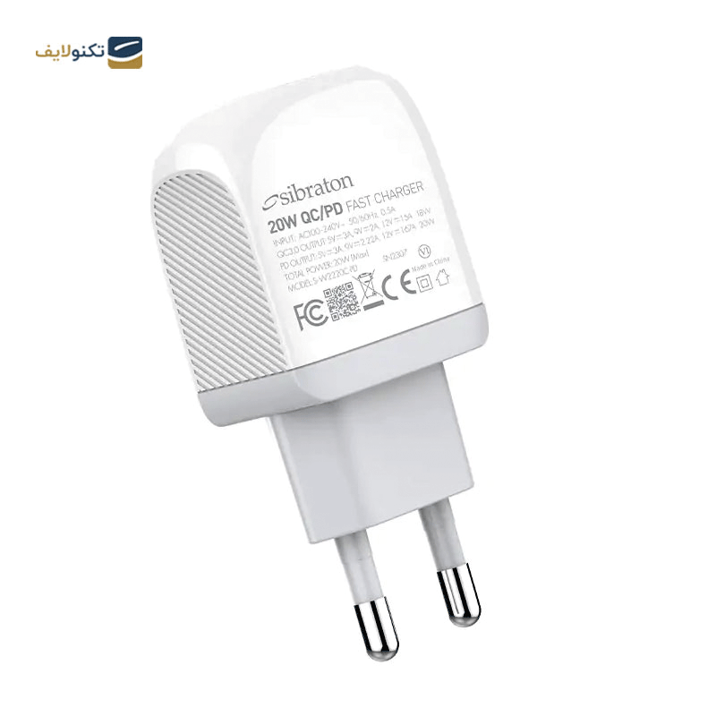 شارژر دیواری سیبراتون مدل S-W2220C-PD توان 20 وات - Sibraton S-W2220C-PD Wall Charger