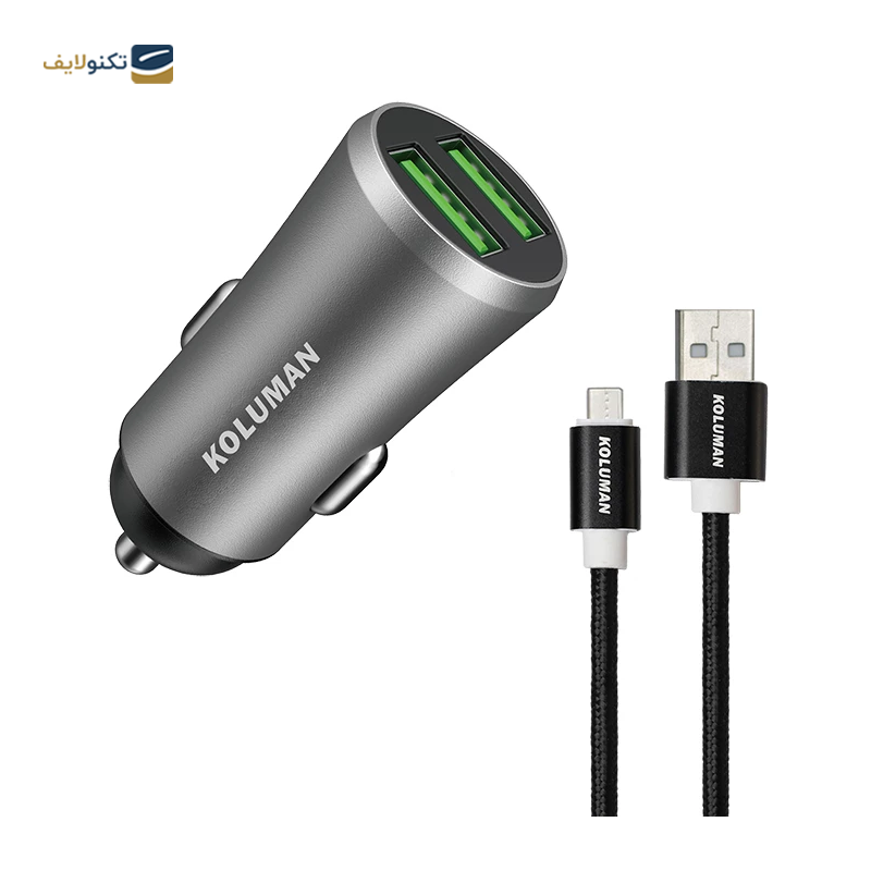 شارژر فندکی کلومن مدل KC-C0۴ به همراه کابل MicroUSB - Koluman KC-C0۴ Car Charger with MicroUSB Cable