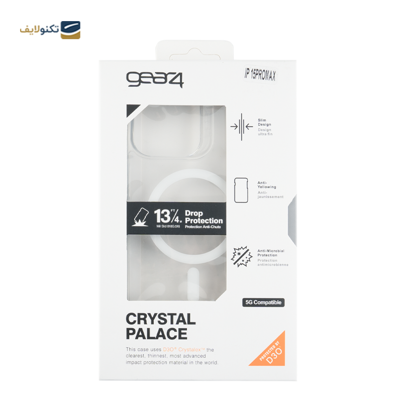 کاور گوشی اپل iPhone 15 Pro Max مدل gear4 Crystal Palace مگ سیف دار - gear4 Crystal Palace MagSafe Cover For Apple iPhone 15 Pro Max
