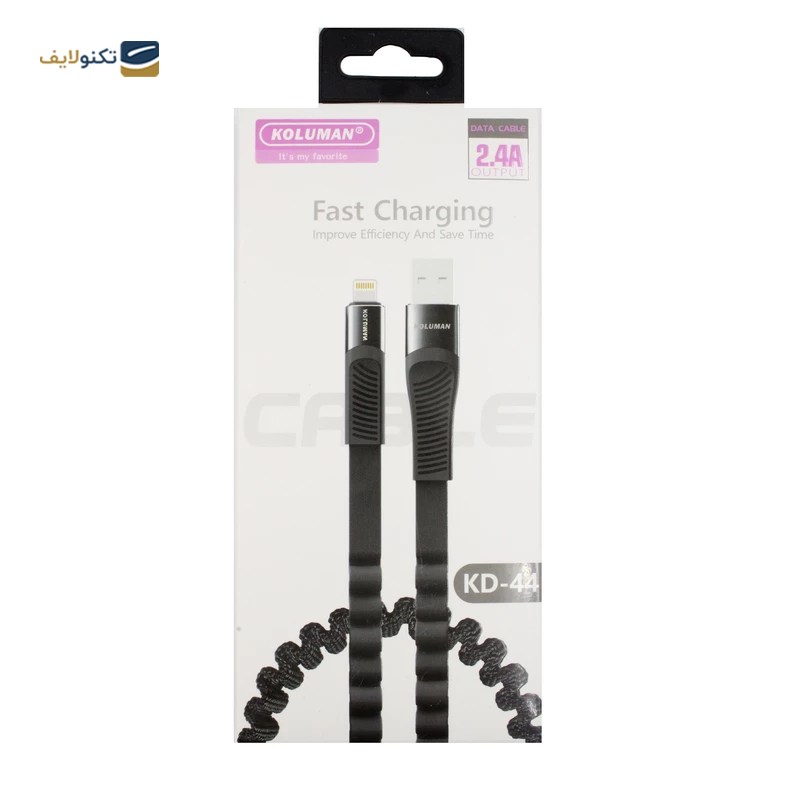  کابل تبدیل USB به لایتنینگ کلومن مدل KD-44 - KOLUMAN KD-44 USB TO LIGHTNING CHARGE AND SYNC DATA CABLE