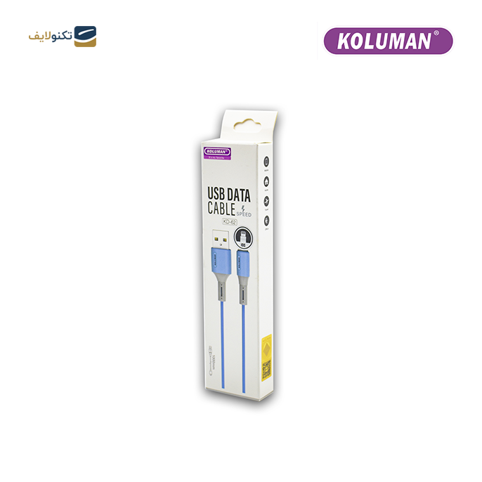 کابل تبدیل USB به لایتنینگ کلومن مدل KD-62 - KOLUMAN KD-62 USB TO USB-C CHARGE AND SYNC DATA CABLE