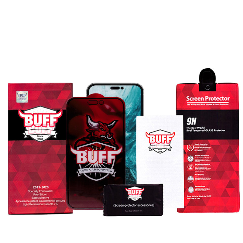 گلس گوشی اپل آیفون 14 پرومکس بوف مات مدل 5D -Pro - Buff 5D -Pro iPhone 14 Pro Max Screen Protector