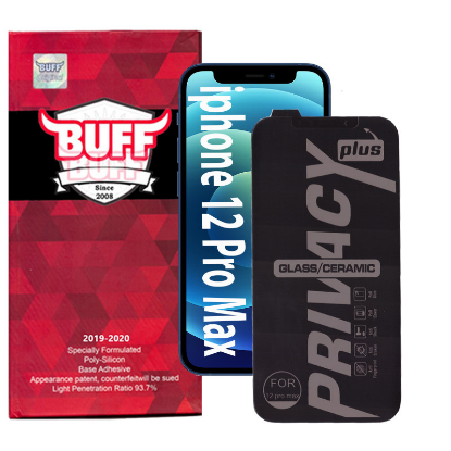 محافظ صفحه نمایش گوشی اپل آیفون 12 پرومکس بوف سرامیکی حریم شخصی مدل shield - Buff shield iPhone 12 Pro Max Privacy Screen Protector