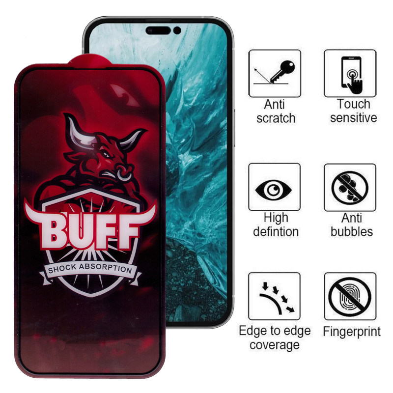 گلس گوشی اپل آیفون 14 پرو مکس بوف مدل Crystal Pro - Buff Crystal Pro iPhone 14 Pro Max Screen Protector