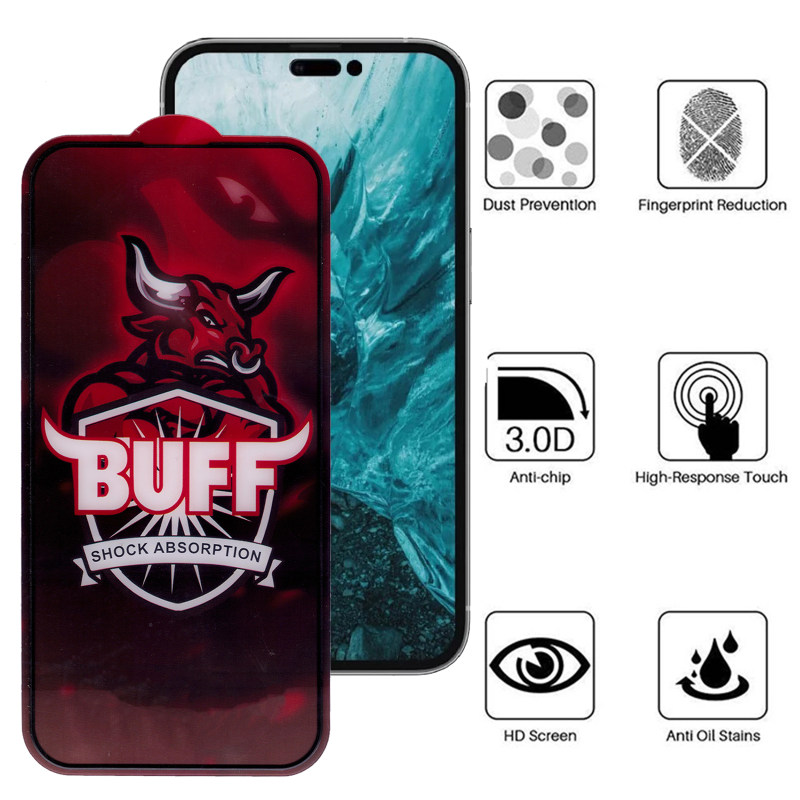 گلس گوشی اپل آیفون 14 پرو مکس بوف مدل Crystal Pro - Buff Crystal Pro iPhone 14 Pro Max Screen Protector