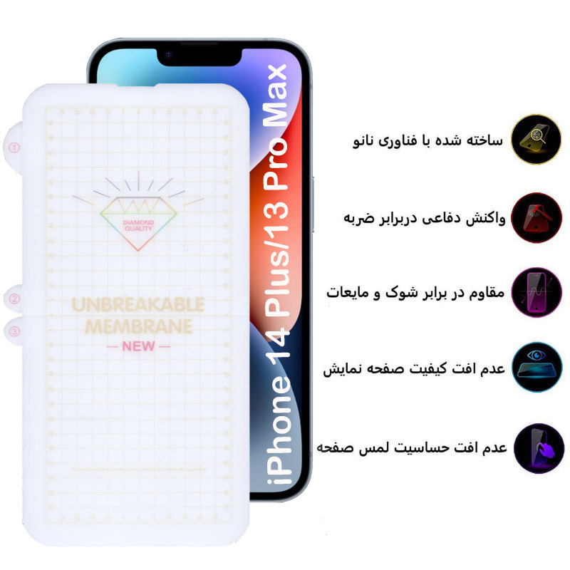 گلس گوشی اپل آیفون 14 پلاس/13 پرومکس بوف مدل Hydrogel - Buff Hydrogel iPhone 14 Plus/13 Pro Max Screen Protector